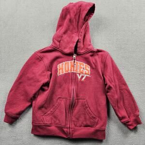 Virginia Tech Hokies Jacket Hoodie Youth 4T Full Zip Maroon Red Embroidered